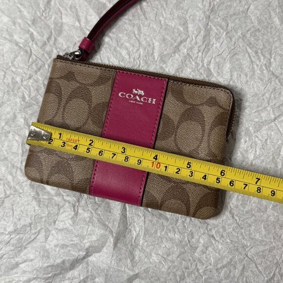 Wallet Coach Wallet Brown & Pink Monogram Canvas Leather - Picture 4 of 12